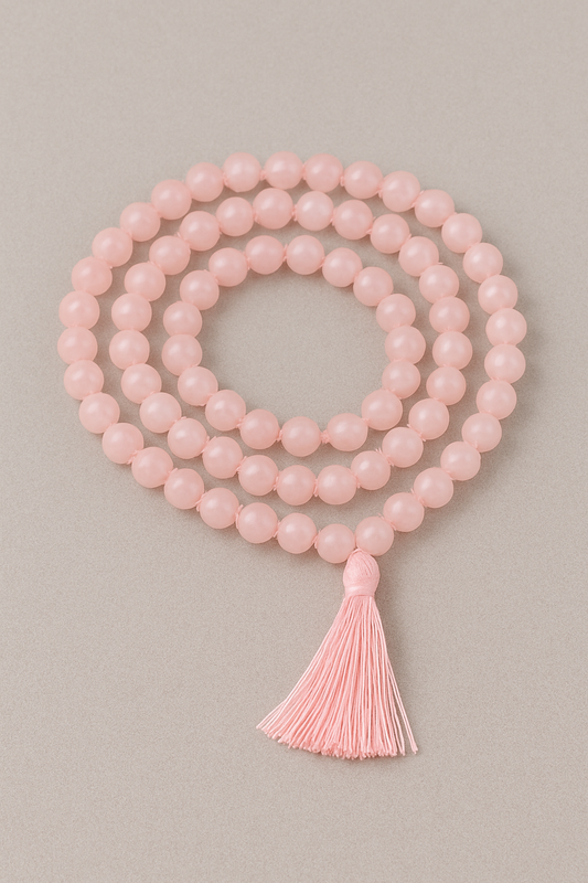Rose Quartz Mala – Stone of Love, Healing & Positivity-Lab Certified