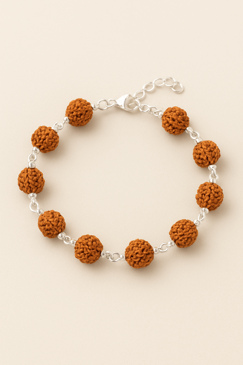Rudraksha Silver Chain Bracelet – For Protection, Balance & Spiritual Energy-Lab Certified
