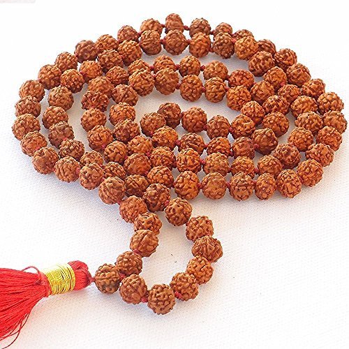 4 Mukhi Rudraksha Mala – 108 Beads Original Rosary for Knowledge & Wisdom-Lab Certified