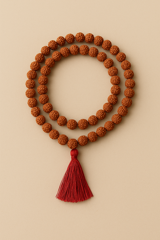 9 Mukhi Rudraksha Mala – Original 108 Beads Spiritual Rosary for Protection & Power-Lab Certified
