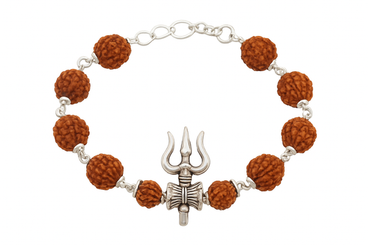 Rudraksha Trishul Bracelet – For Protection, Strength & Spiritual Power-Lab certified